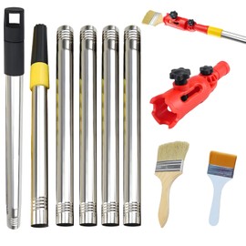Guegine Multiangle Paint Brush Extender Holder, Extendable Paint Brush Kit, Extension Pole Attachments fits Most Rollers and Scrapers, Easily Reach Ceilings, Corner Edges(1.7m Max)