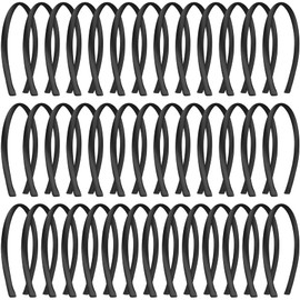 Duufin Pack of 40 Satin Headbands for Girls Women 1 cm Black