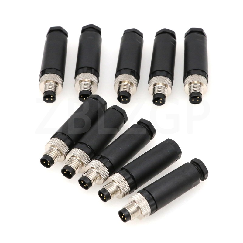 ZBLZGP M8 3 Pin Male Connector Unshiled Field A-Coding Sensor