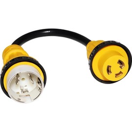 MECMO 50 Amp to 30 Amp Marine Shore Power Adapter Cord, Marine 50A Plug SS2-50P to L5-30R RV 30A Receptacle Female Pigtail Adapter for Marine/Recreational Vehicle/Camper, 125V/3750W, 1.5FT