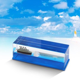 MisFun Cruise Ship Fluid Drift Bottle, Cruise Ship Fluid Drift Bottle, Titanic Model, Unsinkable Cruise Ship, Unsinkable Boat in a Box, for Table Decoration and Car Showcases