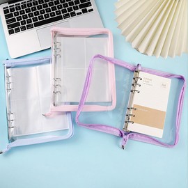 Jinmoioy Clear A5 Binder Display Album, Unmarked, 4-Pocket Storage Refill 20 Sheets, Removable Sticker Storage Album for Collection, Organization, and Display, Refillable Memo Pad, Otaku Activity