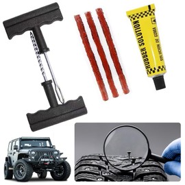 Zecurate Tire Plug Kit, Tire Repair Kit, Tire Patch Kit, Flat Tire Repair Kit, Tire Repair Glue, Rubber Cement, Tire Repair, Vacuum Repair for Flat Tires On Cars, Motorcycles, Jeeps and Trucks