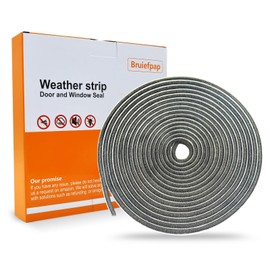 24.6FT Brush Weather Stripping, Neat Pile Self Adhesive Seal Strip for Windows and Door, Weatherstrip for Soundproofing, Windproof, Dustproof, Stronger Stickiness, 0.35'' Wide x 0.6'' Thick, Grey