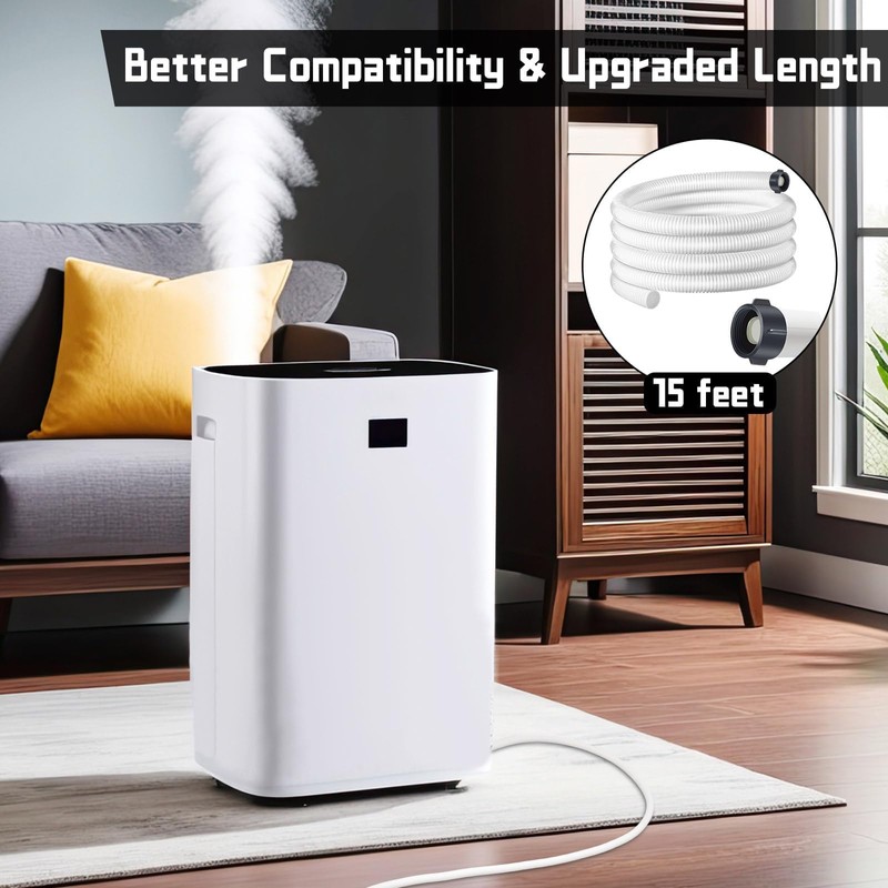 Conderyang Dehumidifier Drain Hose 3/4 Inches FHT Connection with Rust-Resistant