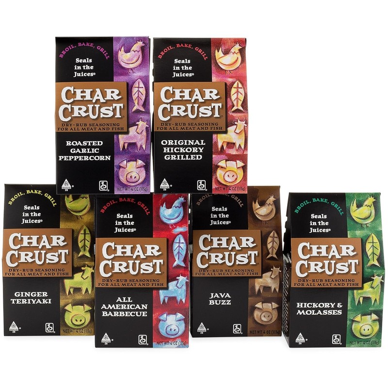 Char Crust Dry-Rub Seasoning, Popular Assortment Holiday Cooking Pack for