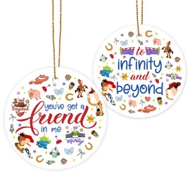 Adorno de cerámica 34HD 2025 – You've Got a Friend in Me & to Infinity and Beyond, lindo regalo de Navidad de dibujos animados