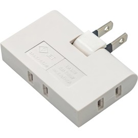 KOTUBAME Set of 2 Flat Triple Tap 2P 3-Way Swing Plug White Corner Tap Taco Outlet Power Strip 3 Outlet Power Strip Thin 2P White Swing Plug Easy Wiring Swing Plug Outlets PSE Certified Insulation Cap