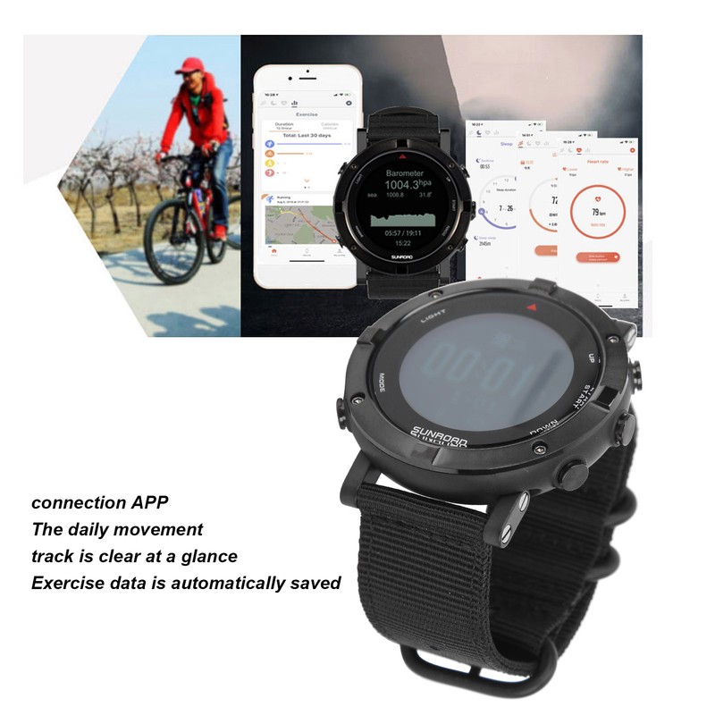 Men's Digital Sport Wristwatch GPS Running Swimming Watch with Compass