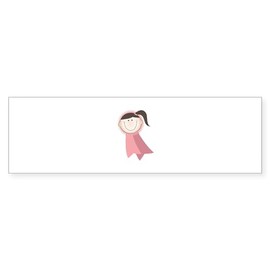 CafePress Girl Ribbon 10"x3" Rectangle Vinyl Bumper Sticker Car Decal