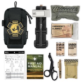 RHINO RESCUE EDC IFAK, Trauma Kit, Molle Tactical Pouch EDC IFAK Kit, Trauma Kit Molle Tactical Pouch for Everyday Carry, Black