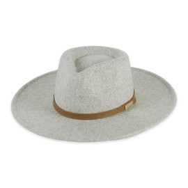 Hadley Wren Women's Heathered Wide Brim Panama/Fedora Style Hat, Gray
