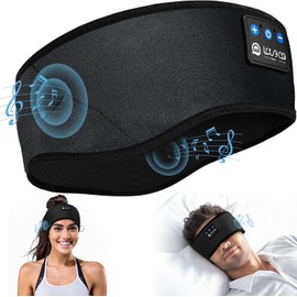 Bluetooth Sleep Headphones, Sleep Headphones, Headphones, Headband, Sleep Mask, Sports Headphones, Music Sleeping Headband for Sports Training, Jogging, Yoga, Travel, Sports Black