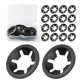 FOMGIIN Pack of 50 M12 Starlock Washers, Circlips Clamping Discs Clamping Ring, Inner Tooth Starlock Washers Tooth Speed Locking Washers (Black 65 Manganese Steel)