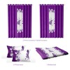 King Size Bedspread Set 9 Pieces, Purple Gardenia Flower