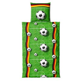 Microfibre Bed Linen Set Football Field 135 x 200 cm with Zip