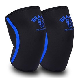 Beastpowergear Neoprene Compression Knee Sleeves 7MM Support for Squats, Gym CrossFit Training, Powerlifting, Weightlifting, Wrestling for Men & Women (Black/Black, XX-Large)