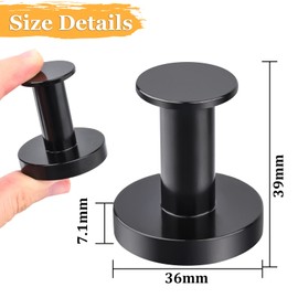 MIN CI 2PCS Magnetic Hooks, 36mm Extra Strong Magnets 70lbs(32kg), N52 Black Magnet Hooks Heavy Duty, Rare Earth Magnets Neodymium Magnetic Hook for Cruise Essentials