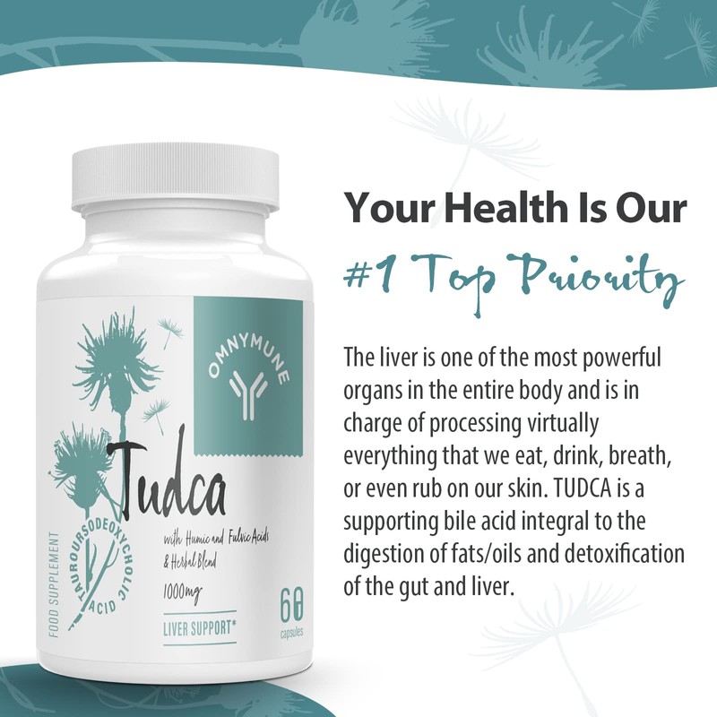 TUDCA Capsules 1000mg Per Serving, Tauroursodeoxycholic Acid Supplement, 240 Capsules