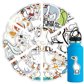 Goose Stickers 50 Pieces Cute Decoration for Car Laptop Skateboard Bicycle Moped Motorcycle Bicycle Computer Suitable for Adults Children Animals Goose Aesthetic Sticker Set