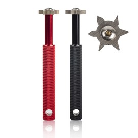 HIFROM Groove Sharpener with 6 Heads - Golf Club Groove Sharpener Re-Grooving Tool and Cleaner Replacement for All Irons Pitching Sand Lob Gap and Approach Wedges and Utility Clubs (Black+Red)
