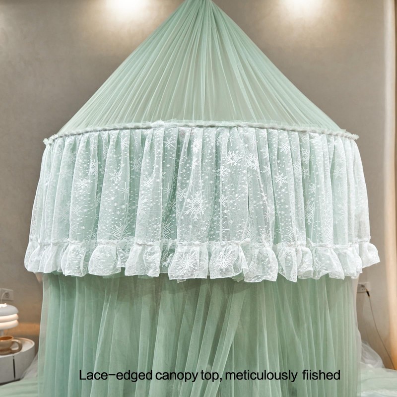 AIKASY Princess Bed Canopy for Girls – Double Layer Sheer