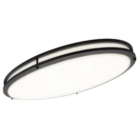 Maxxima 32" Oval Black LED Ceiling Mount Light Fixture, 5500 Lumens, 3 CCT Color Selectable 3000K/4000K/5000K, Dimmable Flush Mount Indoor Light, Perfect for Kitchen or Bedroom Lighting