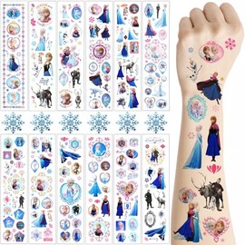Kids Tattoos, 12 PCS Temporary Tattoos for Kids Ice Princess Tattoos for Kids Waterproof Kids Temporary Tattoos Birthday Party Supplies Party Bags Filler for Kids