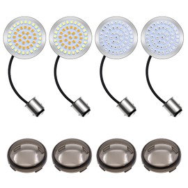 Aoling Harley Turn Signal LED 12V S25 Base 1157 Double Sphere Brake Daylight Insert Type Smoke Harley Turn Signal Lens Cover Included Turn Signal Motorcycle Turn Signal Amber White Red Bike Daylight