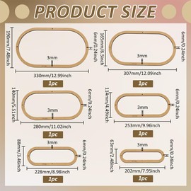 FINGERINSPIRE 6PCS Stained Glass Oval Layout Frame 6 Sizes Glass Maker Templates MDF BurlyWood Color Sheet Boards for Stained Glasses Oval Shape Making Tool for DIY Crafts Handwork Project Making