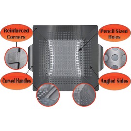 Professional Grade Stainless Steel Grill Basket, BBQ Accessories, Meats, Vegetables, Seafood, Pizza, Kabob. Fits Charcoal, Gas Grills Camping Cookware Grill Tool Gift for Dad