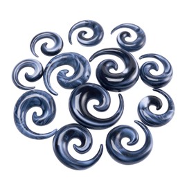Stuppendux 12PCS 00G-13/16 10mm-20mm Acrylic Big Gauges Kit Spirals Horseshoes Tapers Ear Stretching Tunnels Plugs Tapers Expander