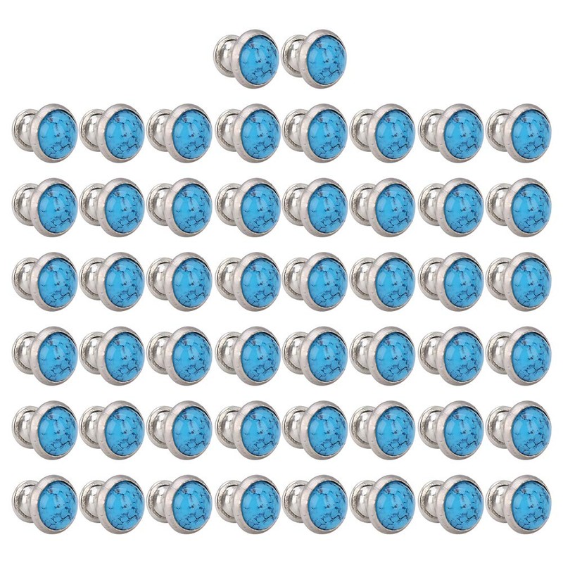 50 Pieces 8 mm DIY Buttons Turquoise Quick Rivets Studs