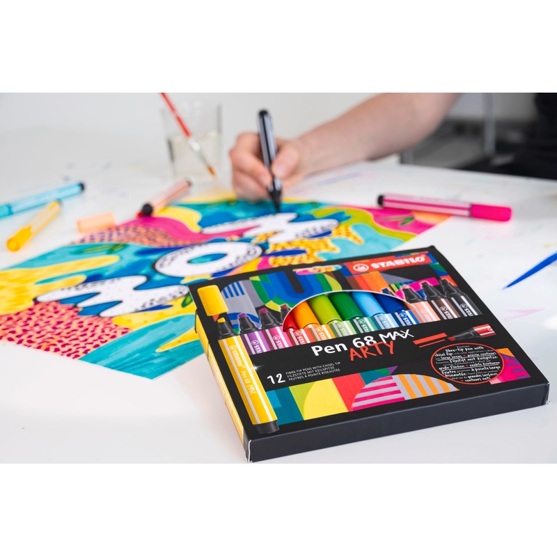 Premium Fibre-Tip Pen with Chisel Tip - STABILO Pen 68