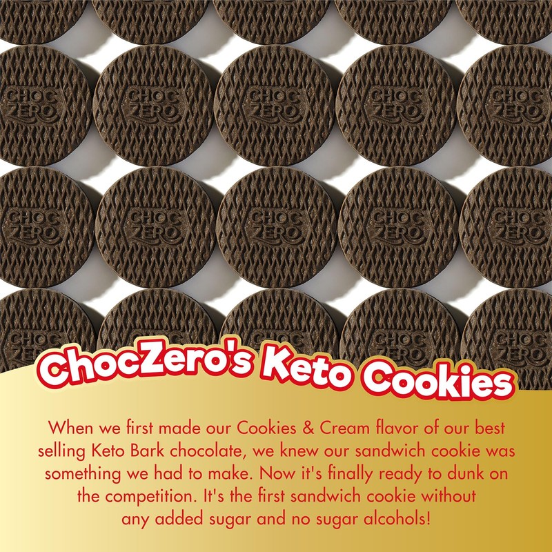 ChocZero Keto Chocolate Sandwich Cookies with Creme - Low Sugar