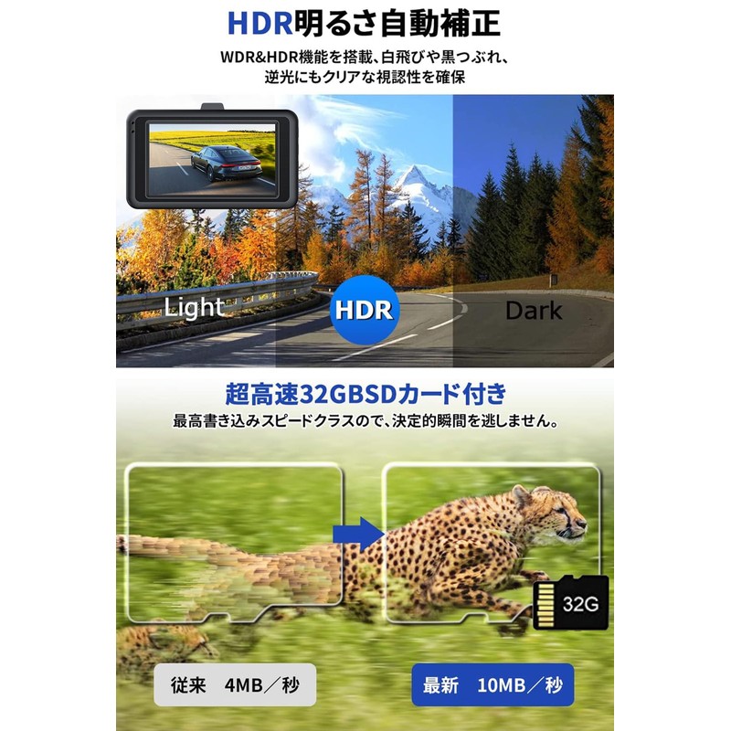 2025 Compact Dash Cam with Front and Rear Dual Cameras,