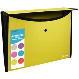 Square Flap Document Holder Pink, Expanding File Folder, A4 Letter Size Reusable Filling Envelopes, Snap Closure Wallet File Pouch Also Available in Blue, Purple, Green, Red, Grey, 1 Pc– by Enday