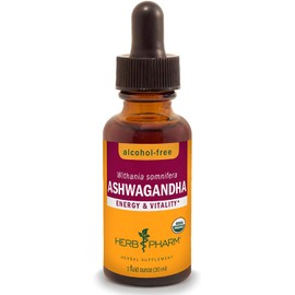 Herb Pharm Certified Organic Ashwagandha Extract for Traditional Support for Energy and Vitality, Alcohol-Free Glycerite, 1 Ounce