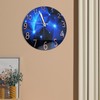 30cm Glass Blue Wall Clock for Living Room Decor Silent