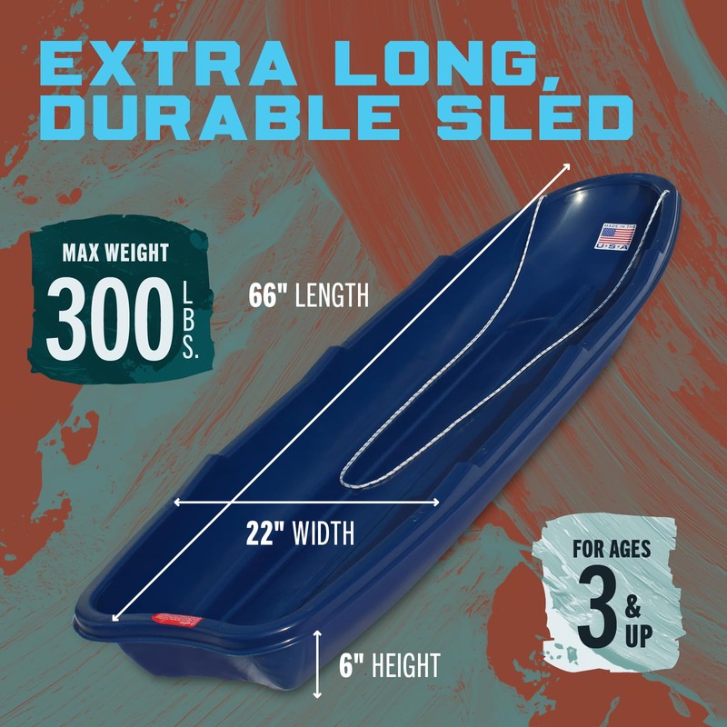 Flexible Flyer Winter Trek 3-Person Large Snow Sled – 5.5