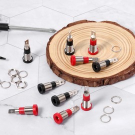 10 PCS Banana Jack Socket Female Banana Plug Connectors Bananas Jack Red and Black Female Socket Binding Post Adapter Brass Soldering Females Sockets Binding Post Adapter for DIY Test Projects
