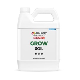 Boca Hydro Organic Grow Soil 16-10-16 Base Nutrient for All Soil, Coco Coir, and Soilless Growing Media (32 Oz)