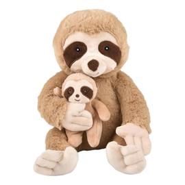 Mom and Baby Stuffed Animals for Boys & Girls, Safari Baby Shower Decorations, Nursery Decor, Zoo Animals for Toddlers, Quality Realistic Toys for Kids, Cute, Soft, Huggable, Squeezable (9.5" Sloth)