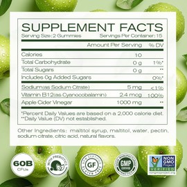 NEWELLME Sugar-Free Apple Cider Vinegar (ACV) Gummies with The Mother & B12, Vegan, Non-GMO, Gluten- & Gelatin-Free, 30 Count, Great Taste, Keto-Friendly