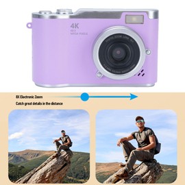 48MP 8X Digital Zoom Compact Camera for Photography, Travel & Beginner with 2.4" Flip Screen
