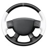 MEWANT Hand Stitched White Leather Steering Wheel Wrap Cover for