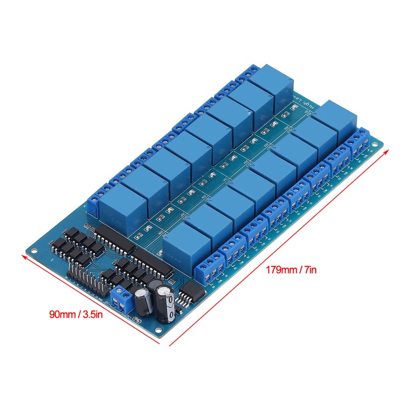 Relay Module 16 Channel with Optocoupler Protection Power Supply High