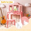 Costzon Kids Vanity, Girls Vanity Set with Mirror and Stool
