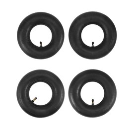 QWORK 4.10/3.50-4 Wheelbarrow Inner Tube, 4 Pack Replacement Inner Tubes, Bent Valve, for Lawn Movers, Hand Trucks