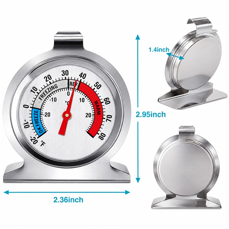 Analog Refrigerator Freezer Thermometer for Kitchen Temperature Monitoring – Easy-Read